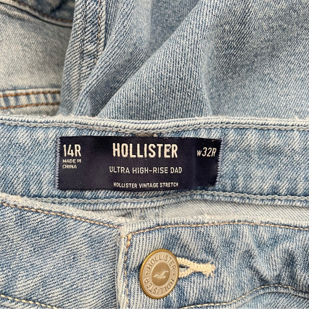 Hollister Ultra High Rise Light Wash Dad Jeans Women’s 14 R - Picture 7 of 7